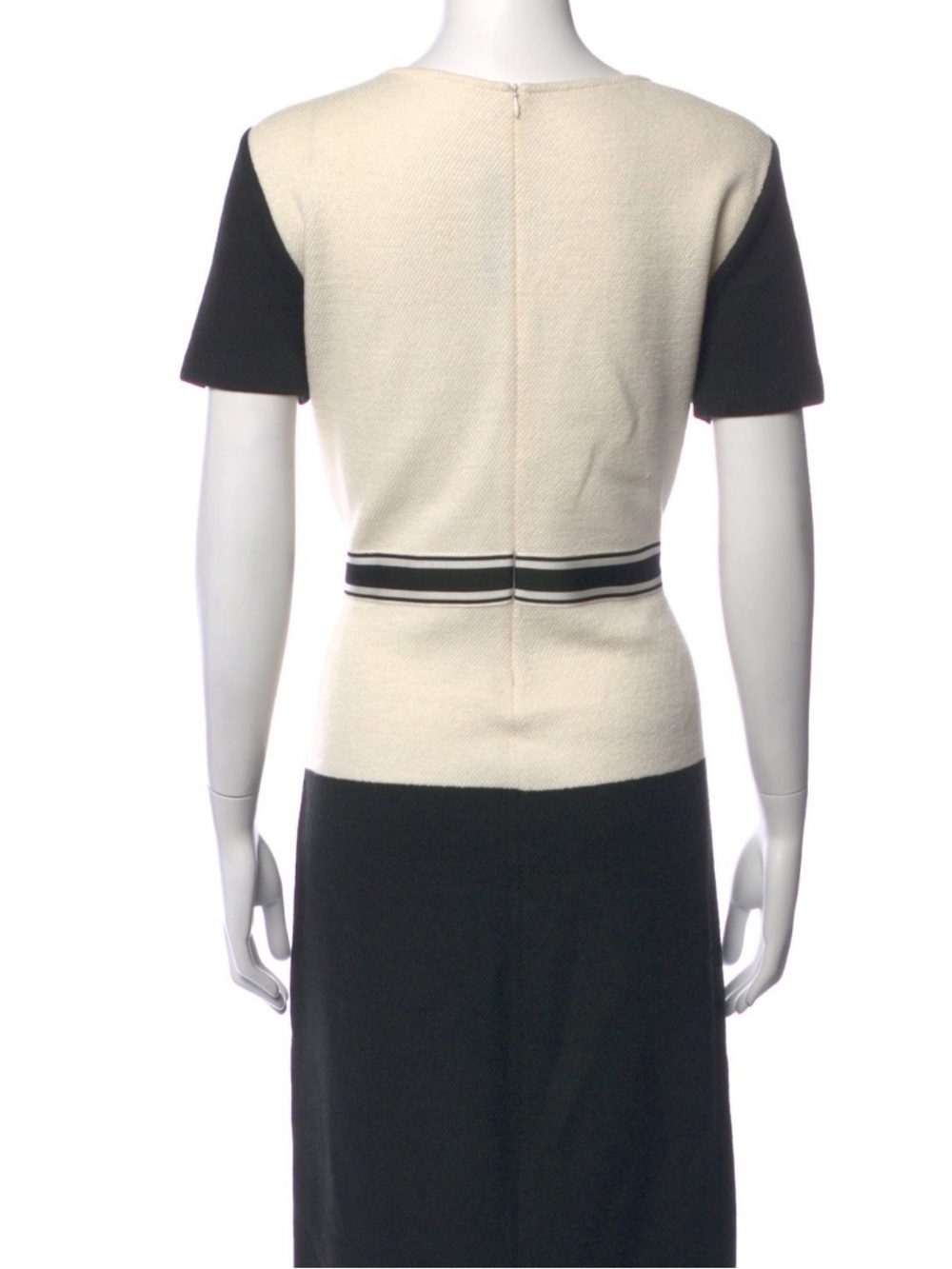 St. John Black & Ivory Colorblock Wool Knit Sheath Dress – Size 10 - Picture 3 of 12